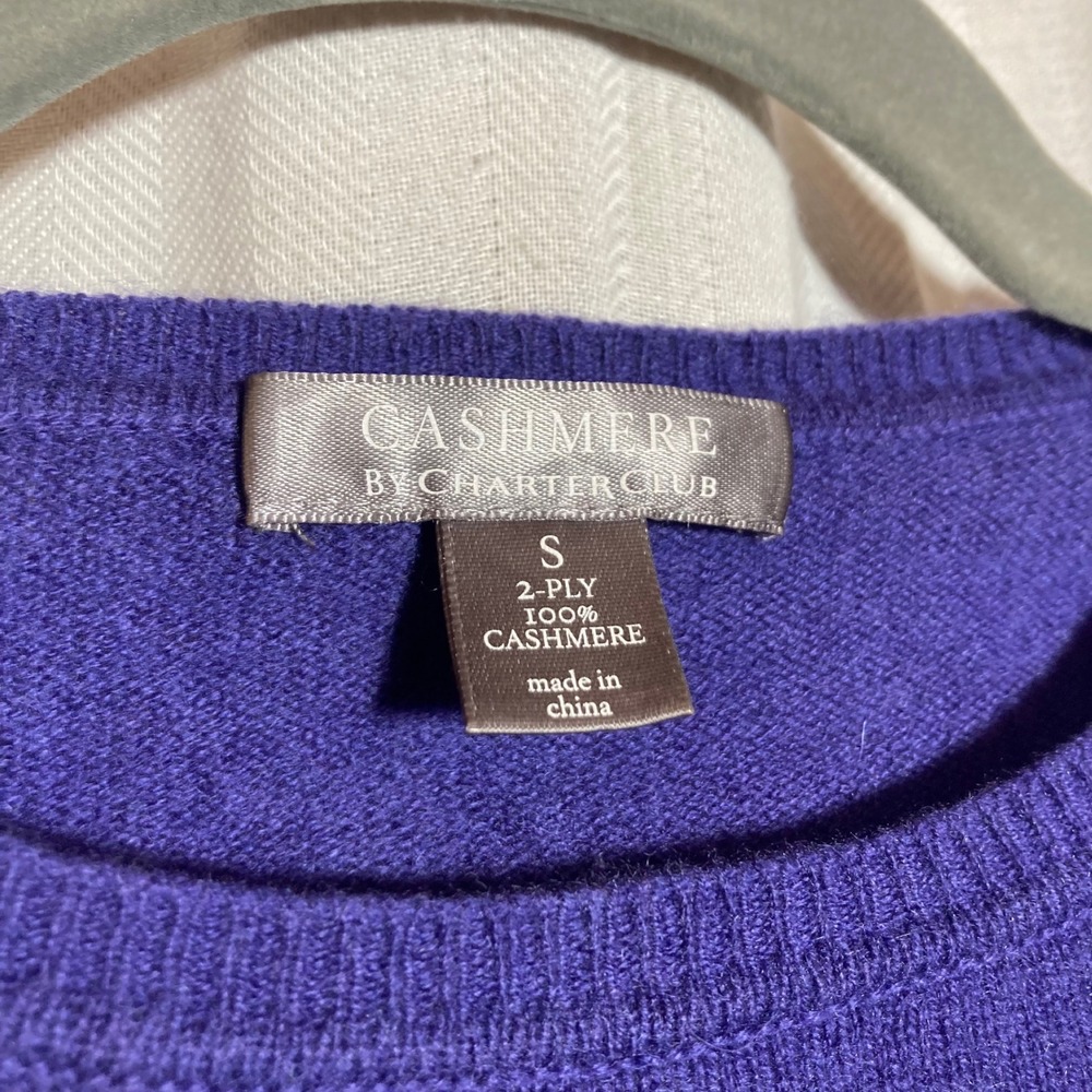 Charter Club Cashmere Purple Sweater Long Sleeve Women S Quiet Luxury Preppy - Picture 4 of 4